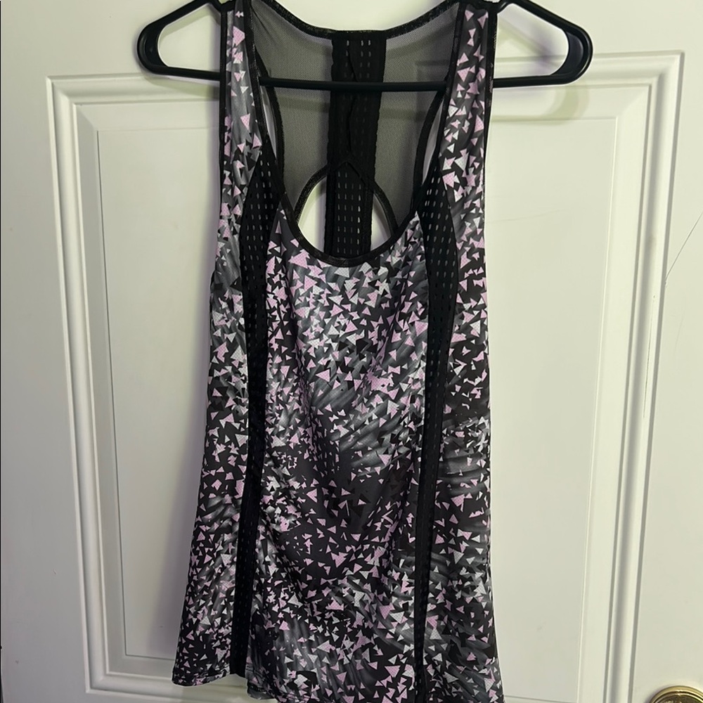 Black and White Backless Tank Top with Racerback